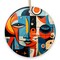 Pablo Picasso Modernist Mosaic Round Ceramic Ornament, Abstract Cubist Art Face Decoration Souvenir